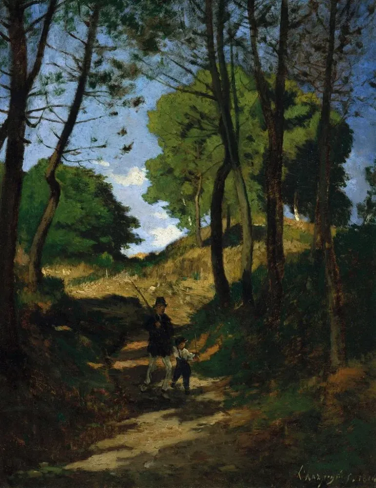 Maalaus Sapins aux Trembleaux, Marlotte - Henri - Joseph Harpignies | Taidetuloste