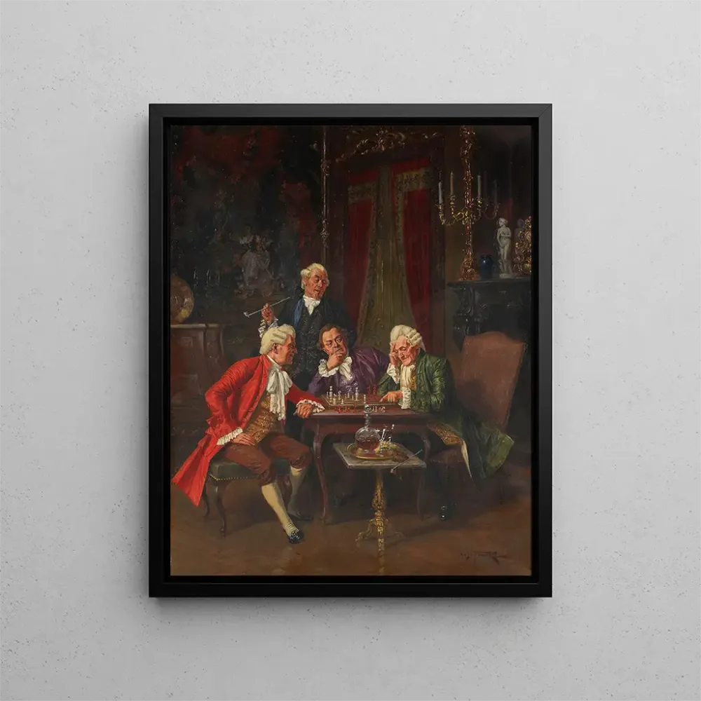 Maalaus Shakkipeli - Albert Julius Franke | Taidetuloste