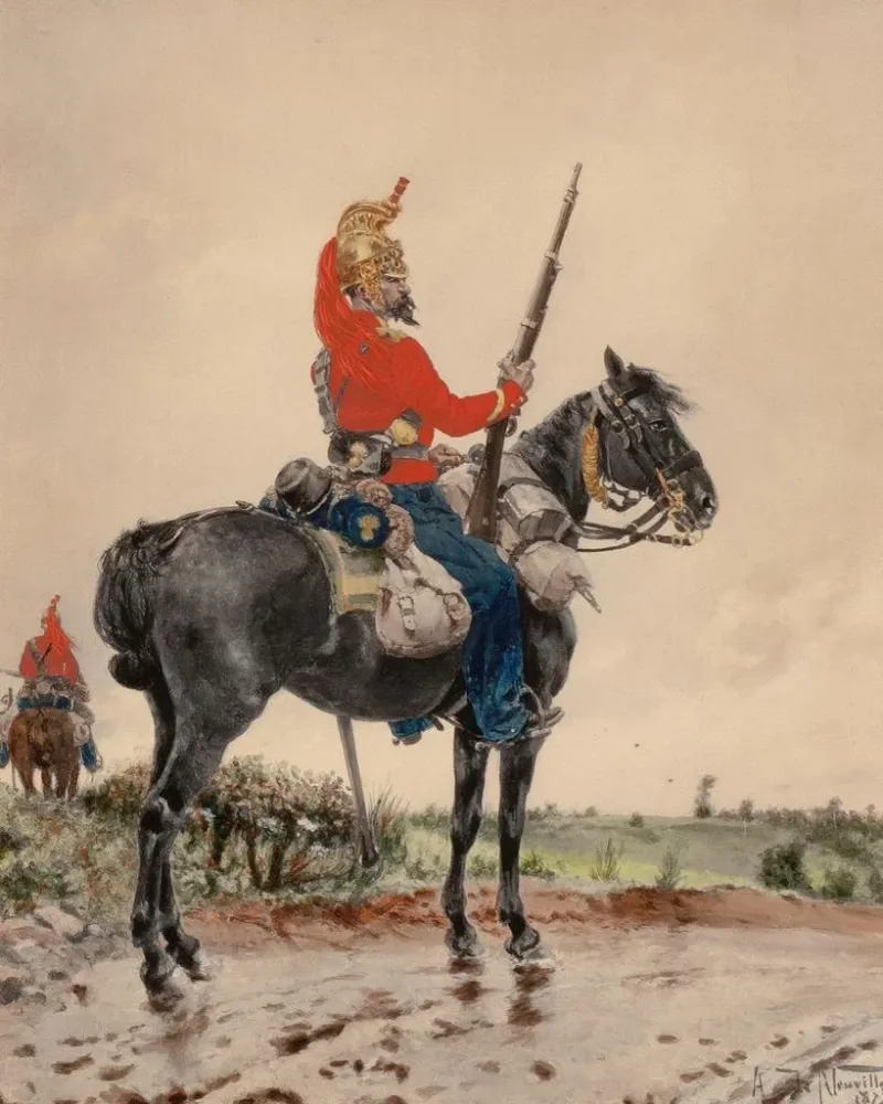Maalaus Soldat monté en garde - Arthur Alfred Brunel de Neuville | Taidetuloste