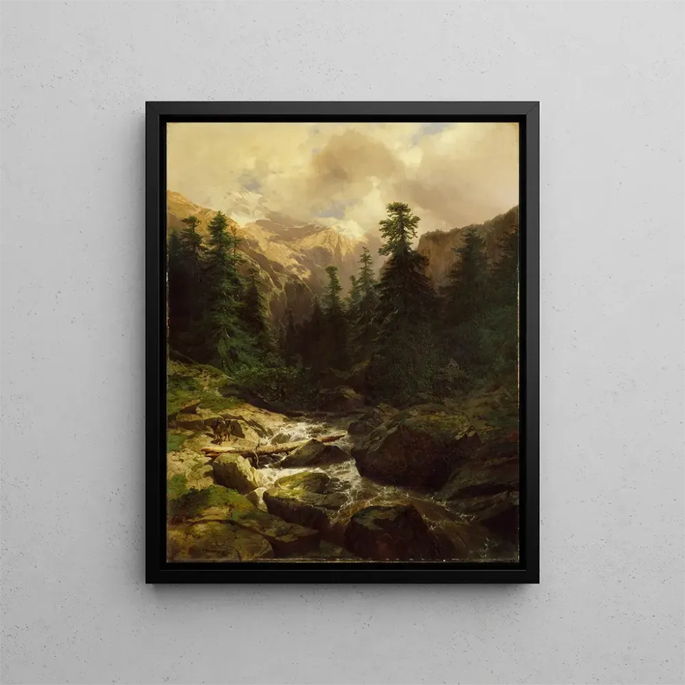 Maalaus Souvenir de Rosenlaui Suisse - Alexandre Calame | Taidetuloste