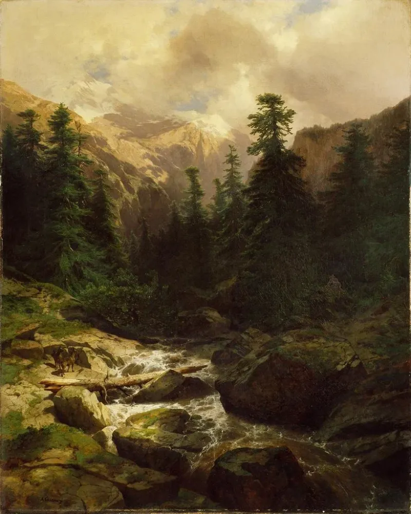 Maalaus Souvenir de Rosenlaui Suisse - Alexandre Calame | Taidetuloste