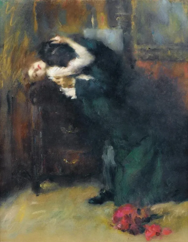 Maalaus Suudelma - Ambrogio Antonio Alciati | Taidetuloste