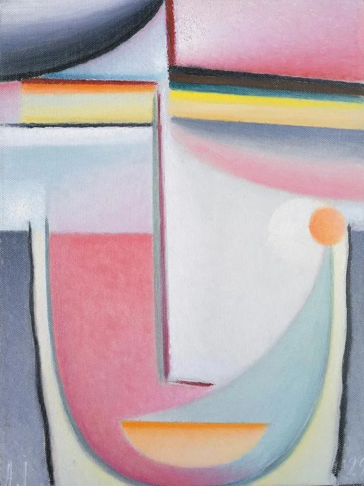 Maalaus Symphonie abstraite de la tête en rose - Alexej von Jawlensky | Taidetuloste