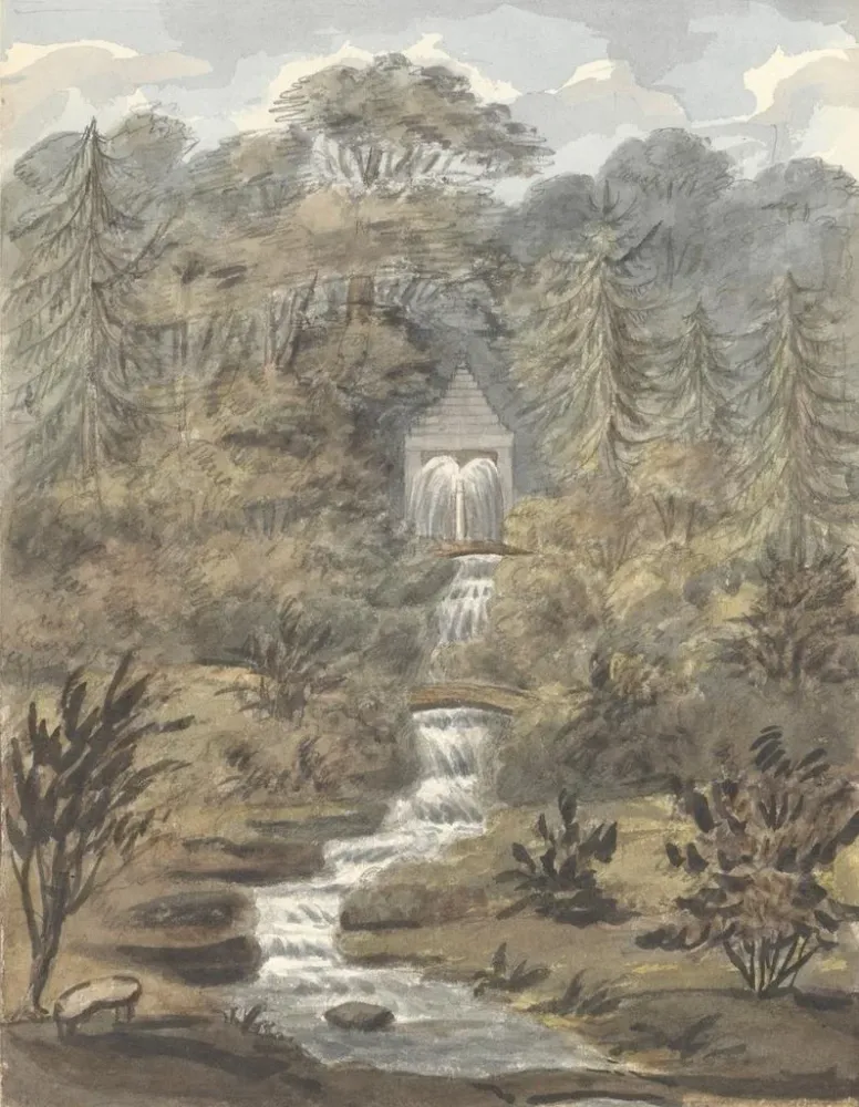 Maalaus Temple et chutes Sézincote - Anne Rushout | Taidetuloste