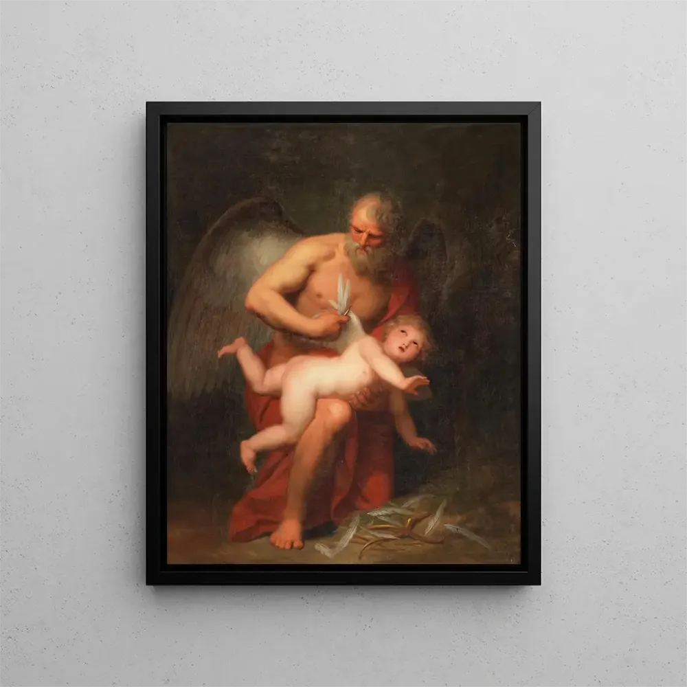 Maalaus Le temps coupe les ailes de Cupidon - Andries Cornelis Lens | Taidetuloste