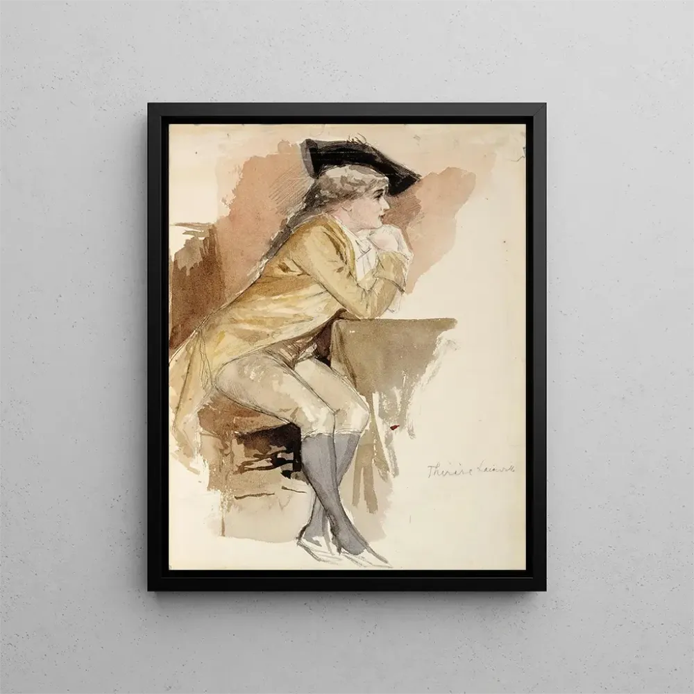 Maalaus Thérèse Lainville pukeutuneena kuin 1700-luvulla - Albert Edelfelt | Taidetuloste