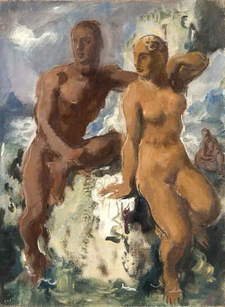 Maalaus Triton ja Nereidi Capri - Alexandre Iacovleff | Taidetuloste
