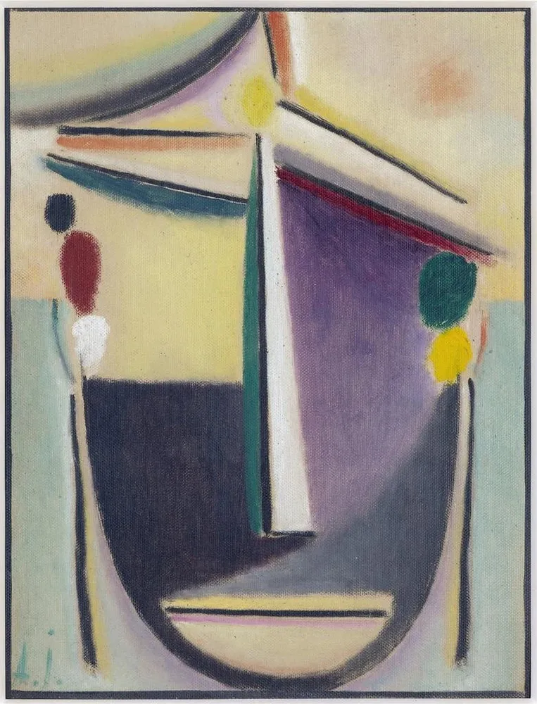 Maalaus Tête abstrakteja Noir Jaune Violet - Alexej von Jawlensky | Taidetuloste