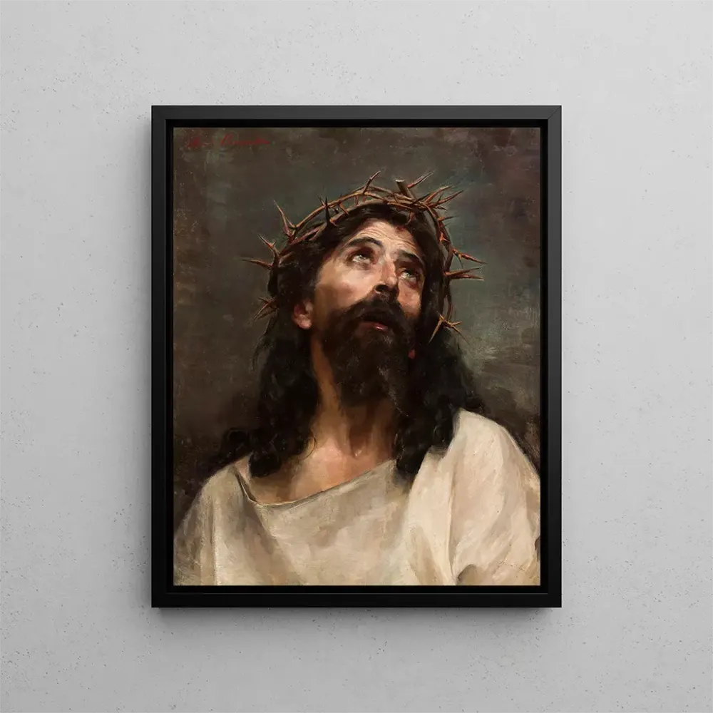 Maalaus Tête du Christ - Aniela Biernacka Poraj | Taidetuloste