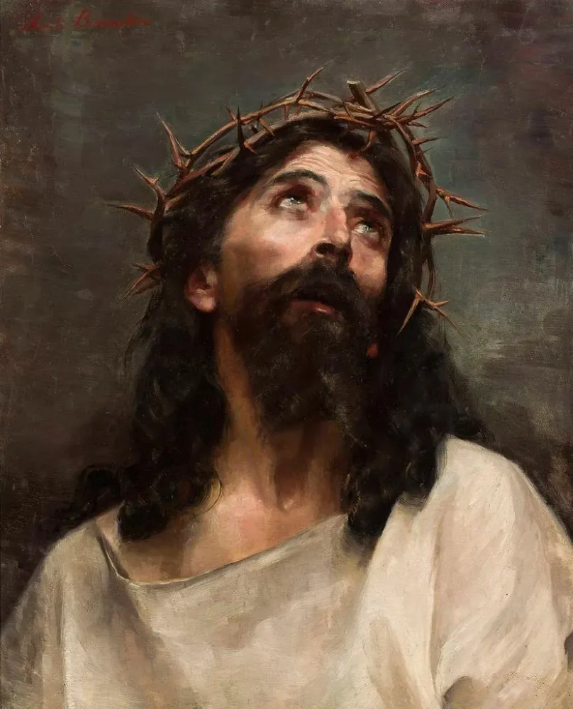 Maalaus Tête du Christ - Aniela Biernacka Poraj | Taidetuloste