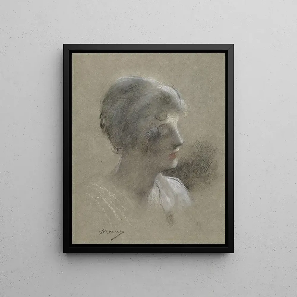 Maalaus Tête de jeune femme - Antonin Mercié | Taidetuloste