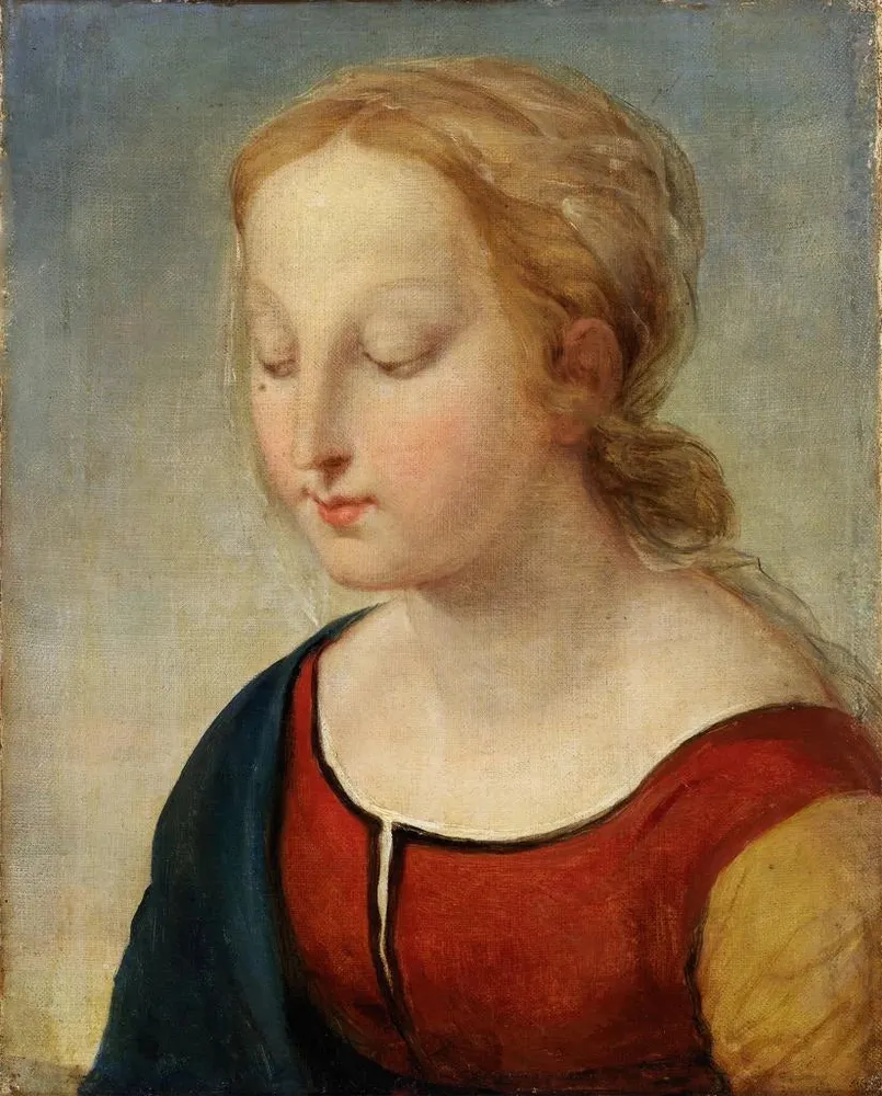 Maalaus Tête de la Madone de la Belle Jardinière - Anonyymi | Taidetuloste