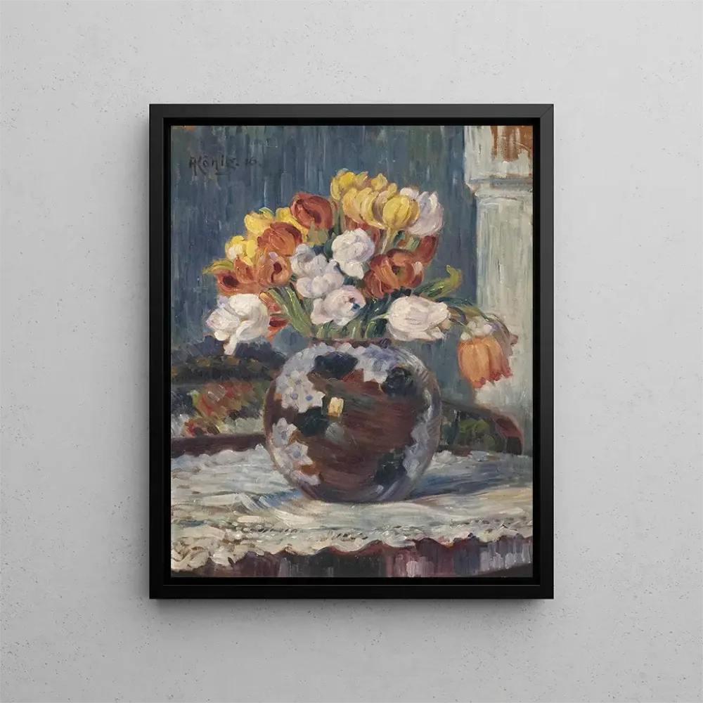 Maalaus Tulipes dans un vase à boules - Albert König | Taidetuloste