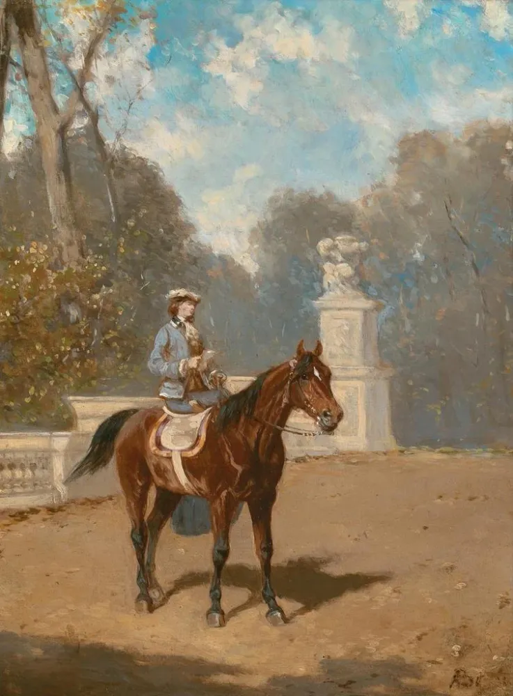 Maalaus Une dame à cheval - Alexander von Bensa | Taidetuloste