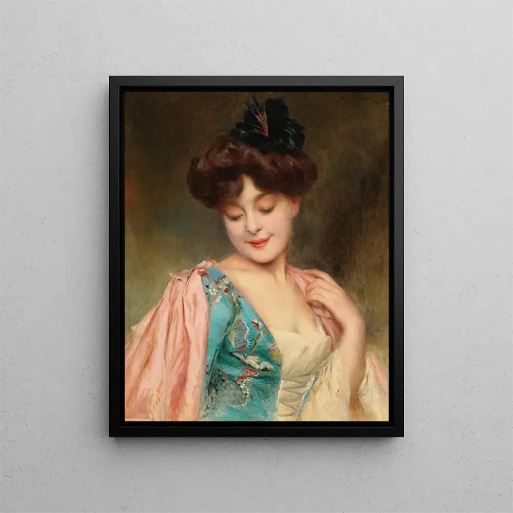 Maalaus Une dame coquette - Alexis Vollon | Taidetuloste