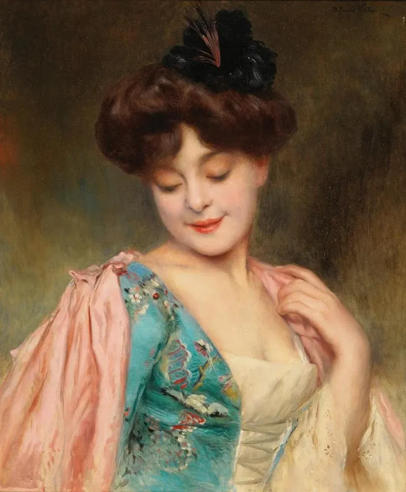 Maalaus Une dame coquette - Alexis Vollon | Taidetuloste