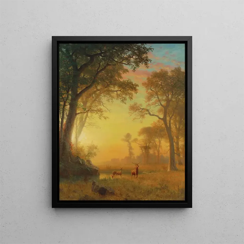 Maalaus Valo metsässä - Albert Bierstadt | Taidetuloste