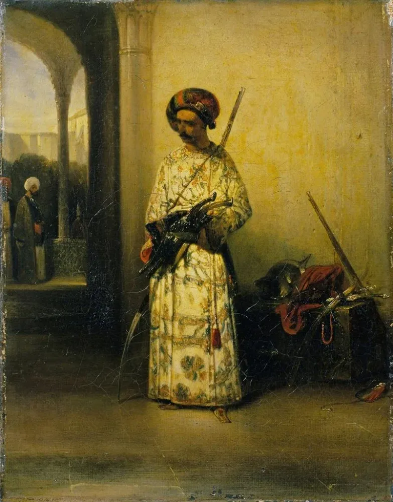 Maalaus Vartijan sotilas vizirin - Alexandre-Gabriel Decamps | Taidetuloste