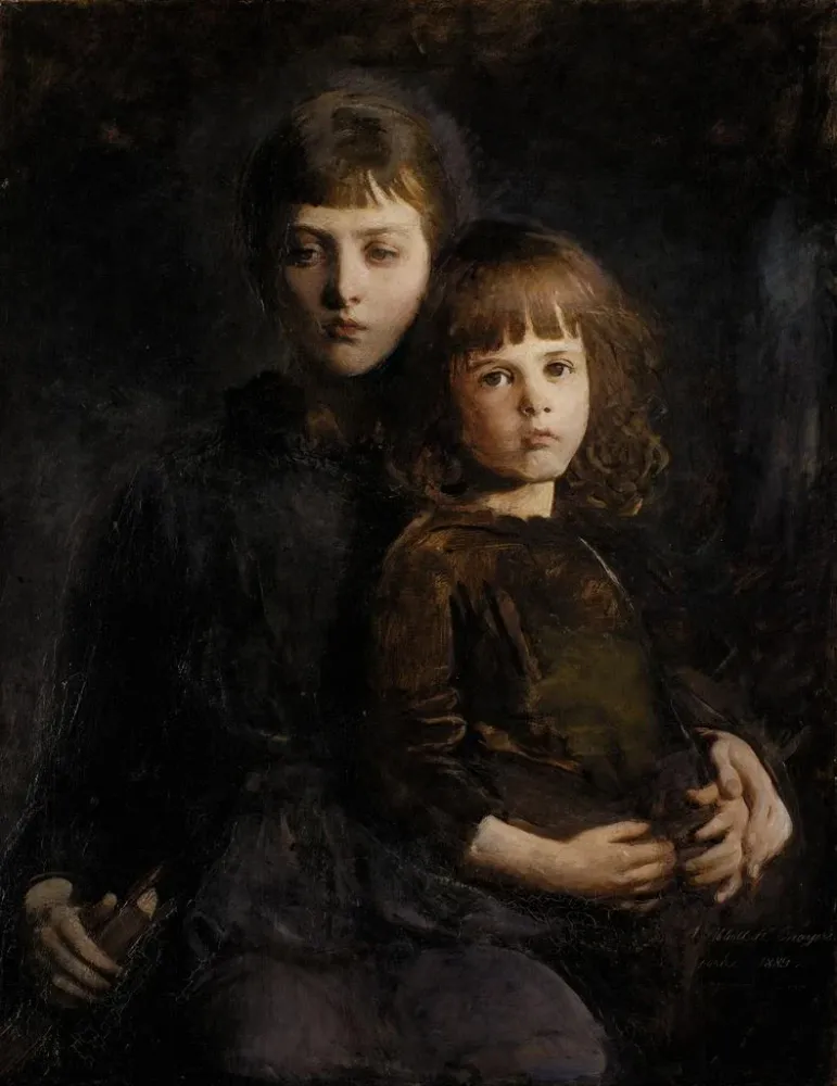 Maalaus Veljestä ja siskosta Mary ja Gerald Thayer - Abbott Handerson Thayer | Taidetuloste