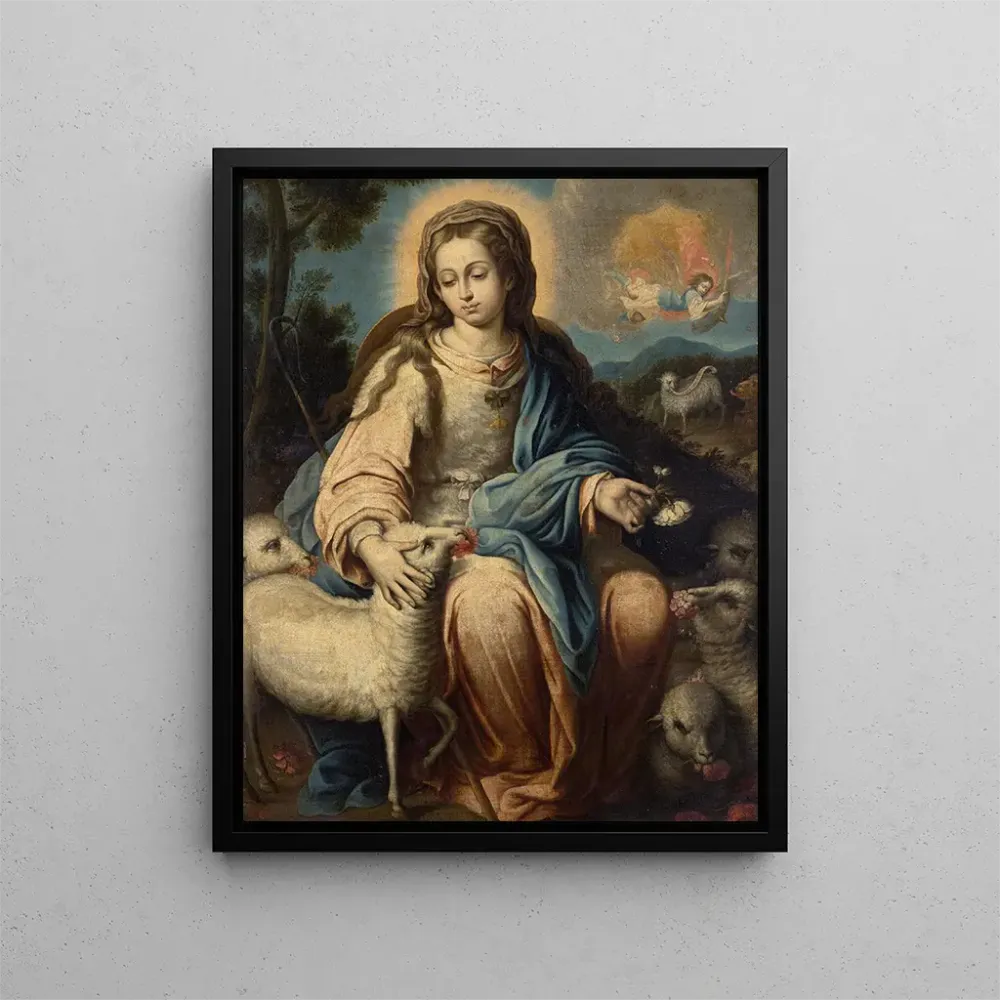 Maalaus La Vierge en bergère - Alonso Miguel de Tovar | Taidetuloste