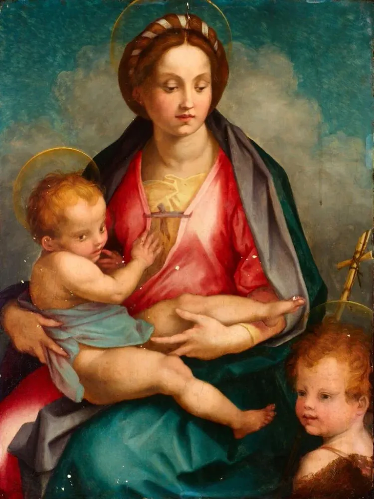 Maalaus La Vierge à l'Enfant avec saint Jean - Andrea del Sarto | Taidetuloste