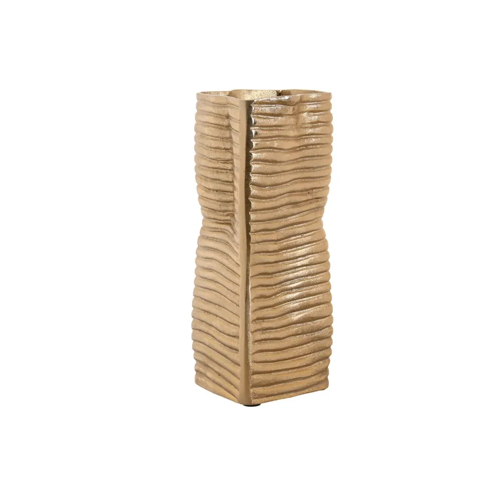 Maljakko Home ESPRIT Kullattu Alumiini Abstrakti Moderni 17 x 15 x 33 cm