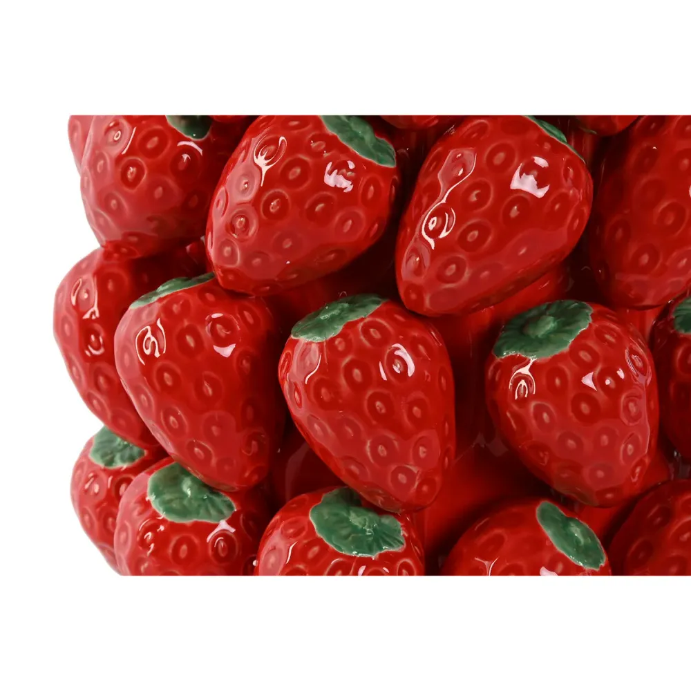 Maljakko Home ESPRIT Punainen Keraminen Kivitavara Mansikat Trooppinen 23 x 23 x 34 cm