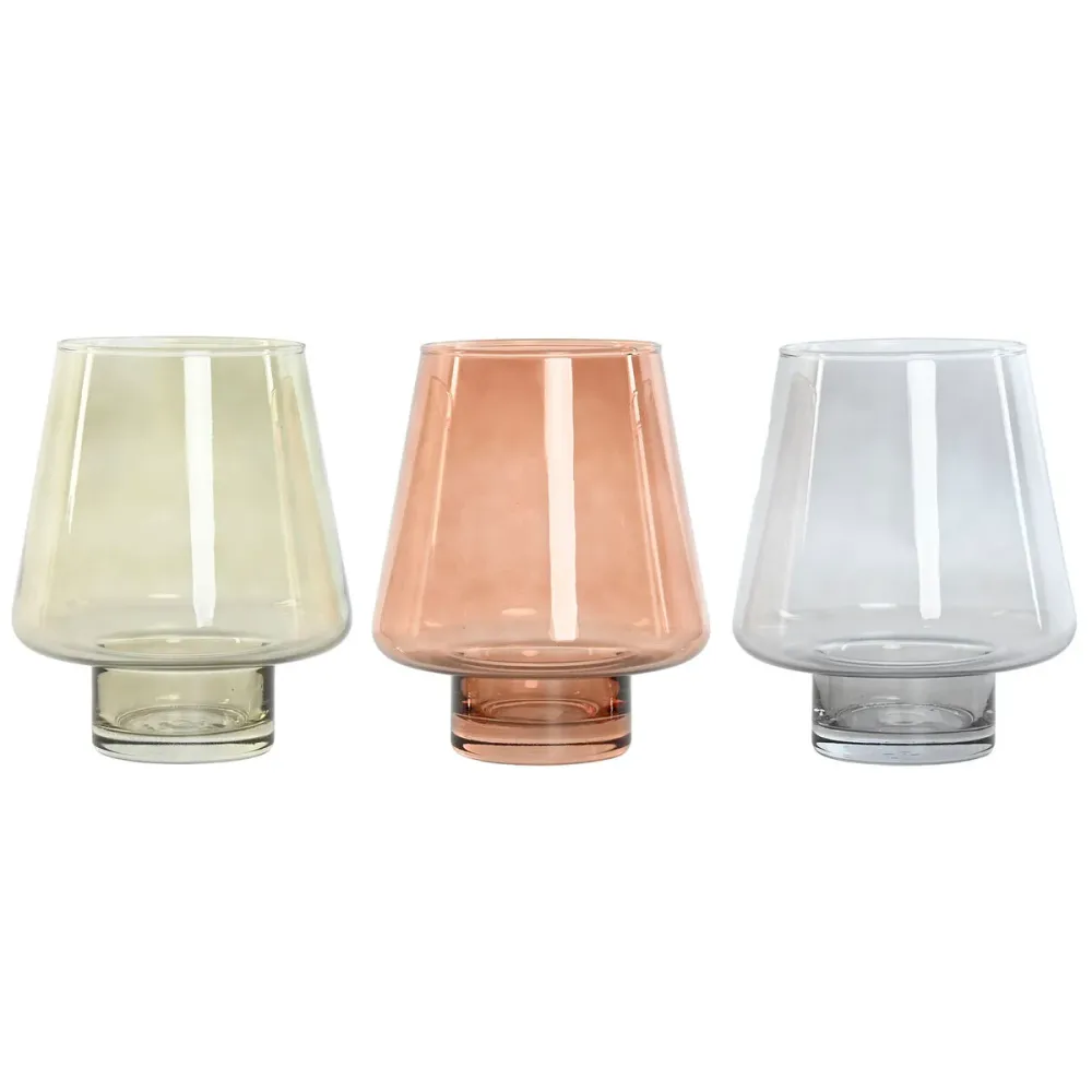 Maljakko Home ESPRIT Sininen Vihreä Meripihka Kristalli Moderni 14,5 x 14,5 x 18 cm (3 osaa)