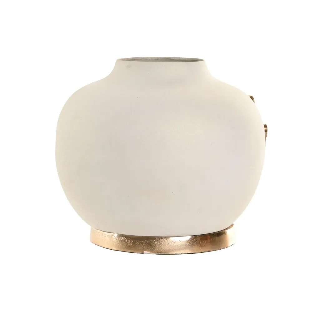 Maljakko Home ESPRIT Valkoinen Kullattu Alumiini Moderni 19 x 19 x 18 cm
