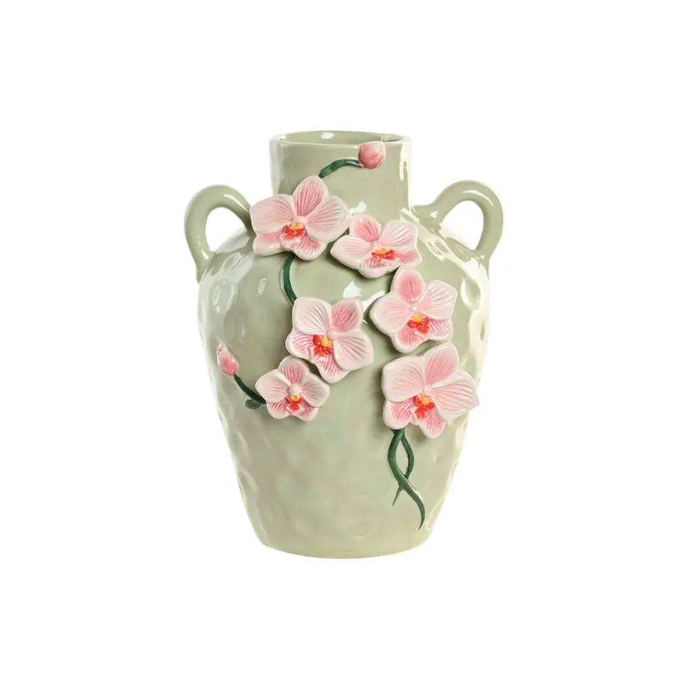 Maljakko Home ESPRIT Vihreä Pinkki Keraminen Itämainen 21 x 21 x 27 cm