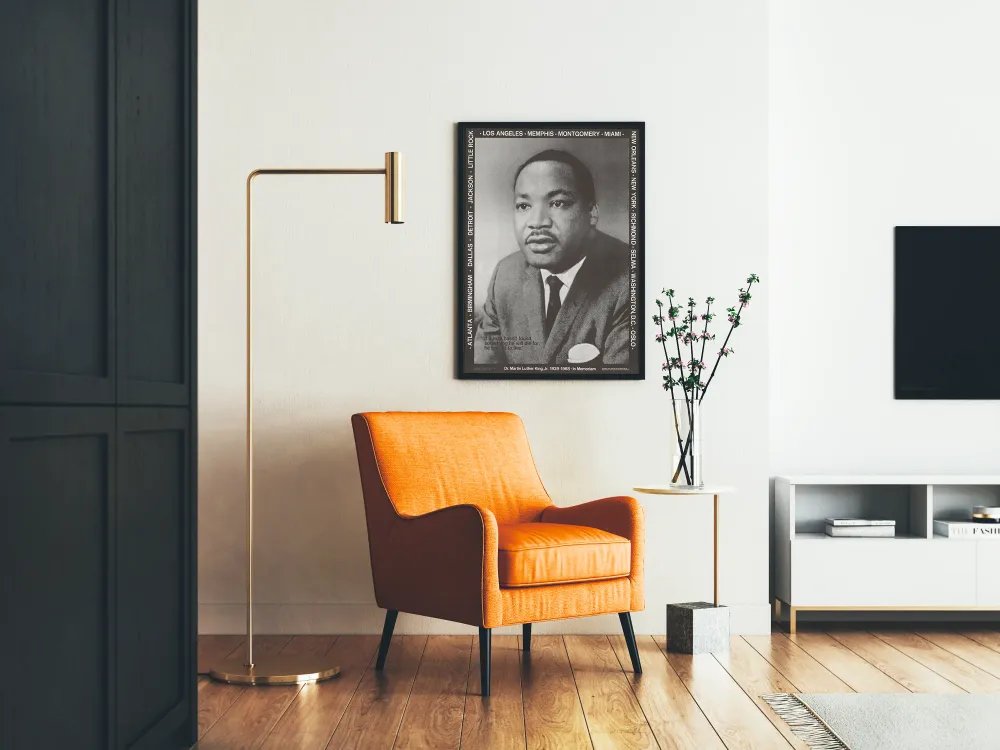 Dr. Martin Luther King Jr.:n kunniaposteri – Mustavalkoinen muotokuva