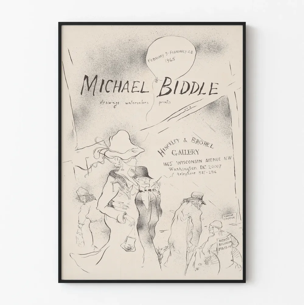 Michael Biddle - Näyttelyn julisteet – Piirustuksia ja vesivärimaalauksia 1965