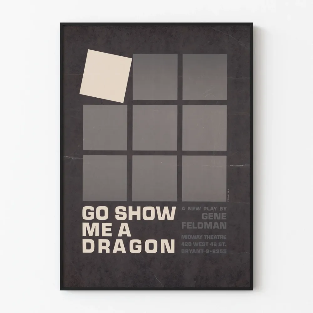 Minimalistinen juliste Go Show Me Dragon teokselta Gene Feldman