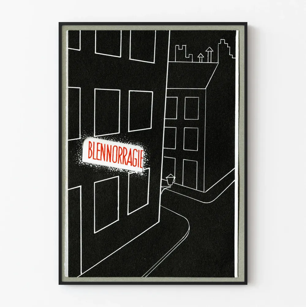Minimalistinen kaupunkijuliste Blennorragia