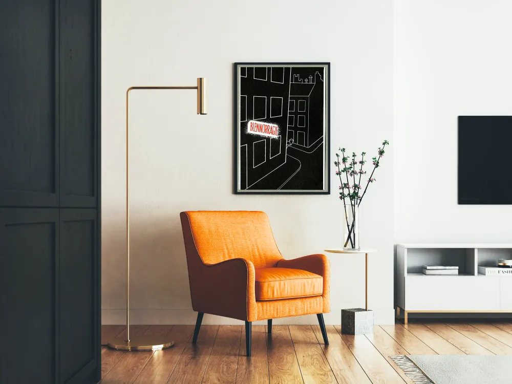 Minimalistinen kaupunkijuliste Blennorragia