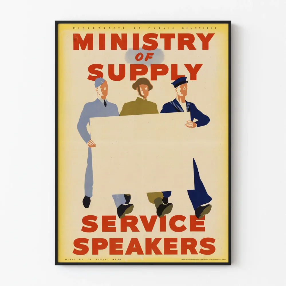 Ministry Supply Service -juliste seinälle