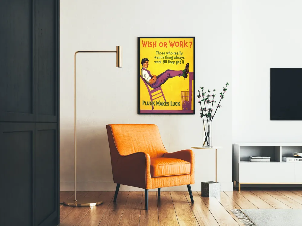 Motivoiva juliste Toive tai Työ - Inspiroiva Seinän koristelu
