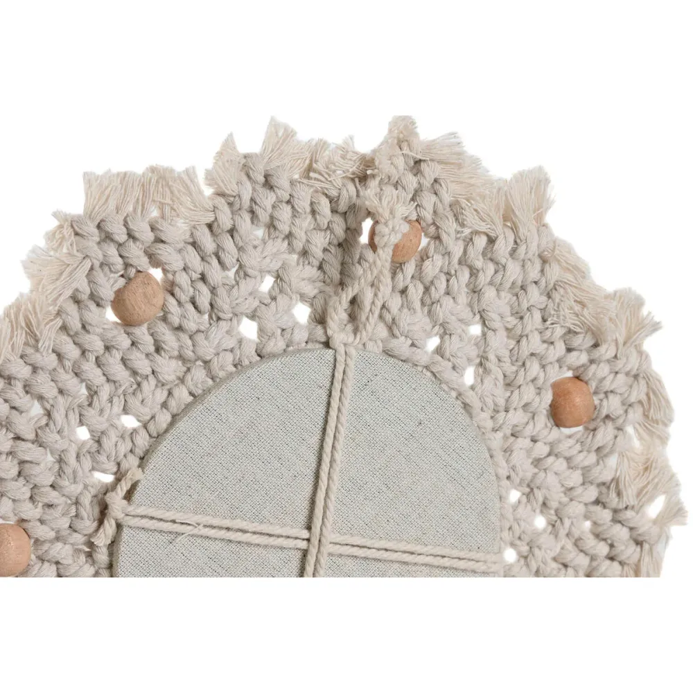 Mätyinen kuitulevy Home ESPRIT Valkoinen Boho 20 x 1 x 20 cm (3 Kappaletta)