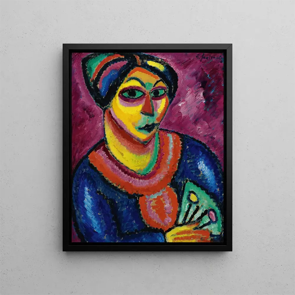 Naismaalaus vihreällä viuhkalla - Alexej von Jawlensky | Taidetuloste