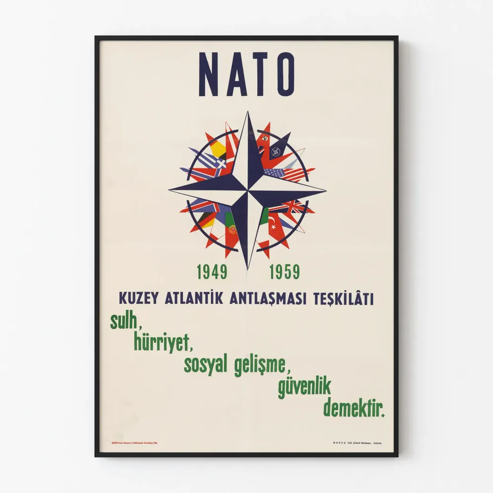 NATO:n 10-vuotisjuhlaposter - Vintage-seinäkoriste