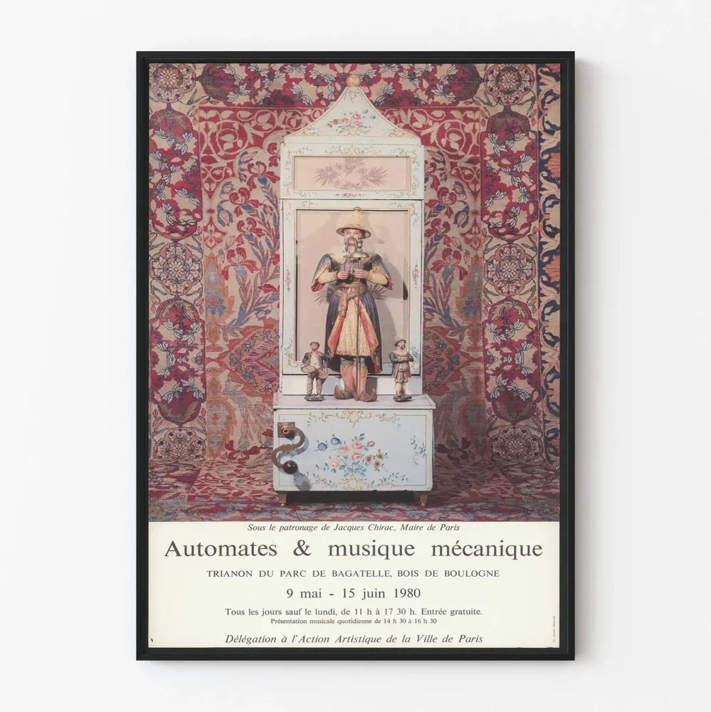 Näyttelyjuliste Automaatit & Mekaaninen musiikki 1980