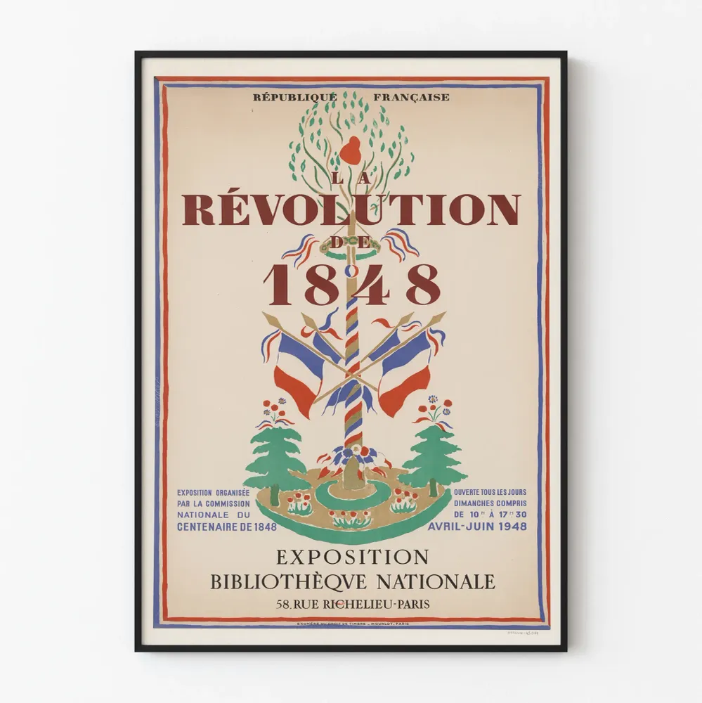 Näyttelyjuliste vuoden 1848 vallankumouksesta - Kansalliskirjasto Pariisi