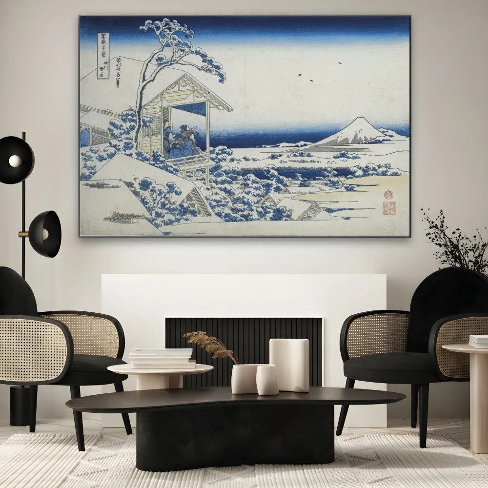 Aamulla lumisateen jälkeen Koishikawassa, Katsushika Hokusai OGC