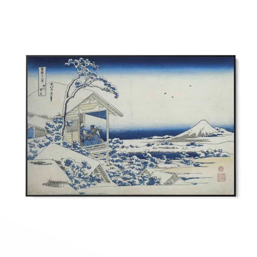 Aamulla lumisateen jälkeen Koishikawassa, Katsushika Hokusai OGC