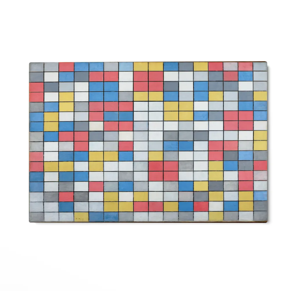 Koostumus ritilällä 9 Shakkilauta vaaleilla väreillä, Piet Mondrian OGC