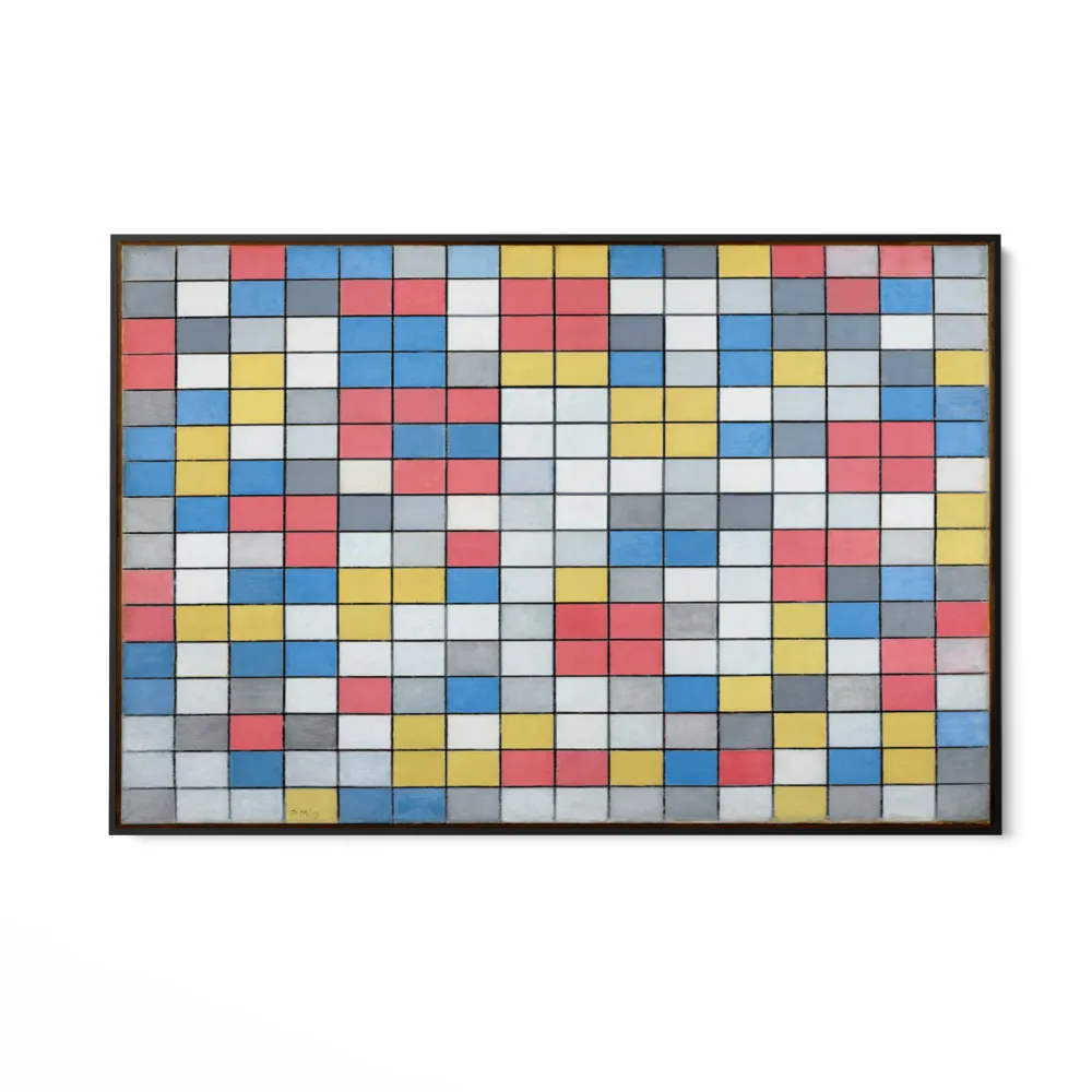 Koostumus ritilällä 9 Shakkilauta vaaleilla väreillä, Piet Mondrian OGC