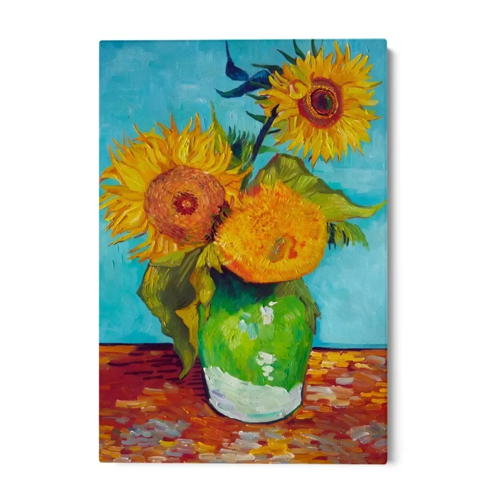 Maljakko, jossa on kolme auringonkukkaa, Vincent Van Gogh OGC