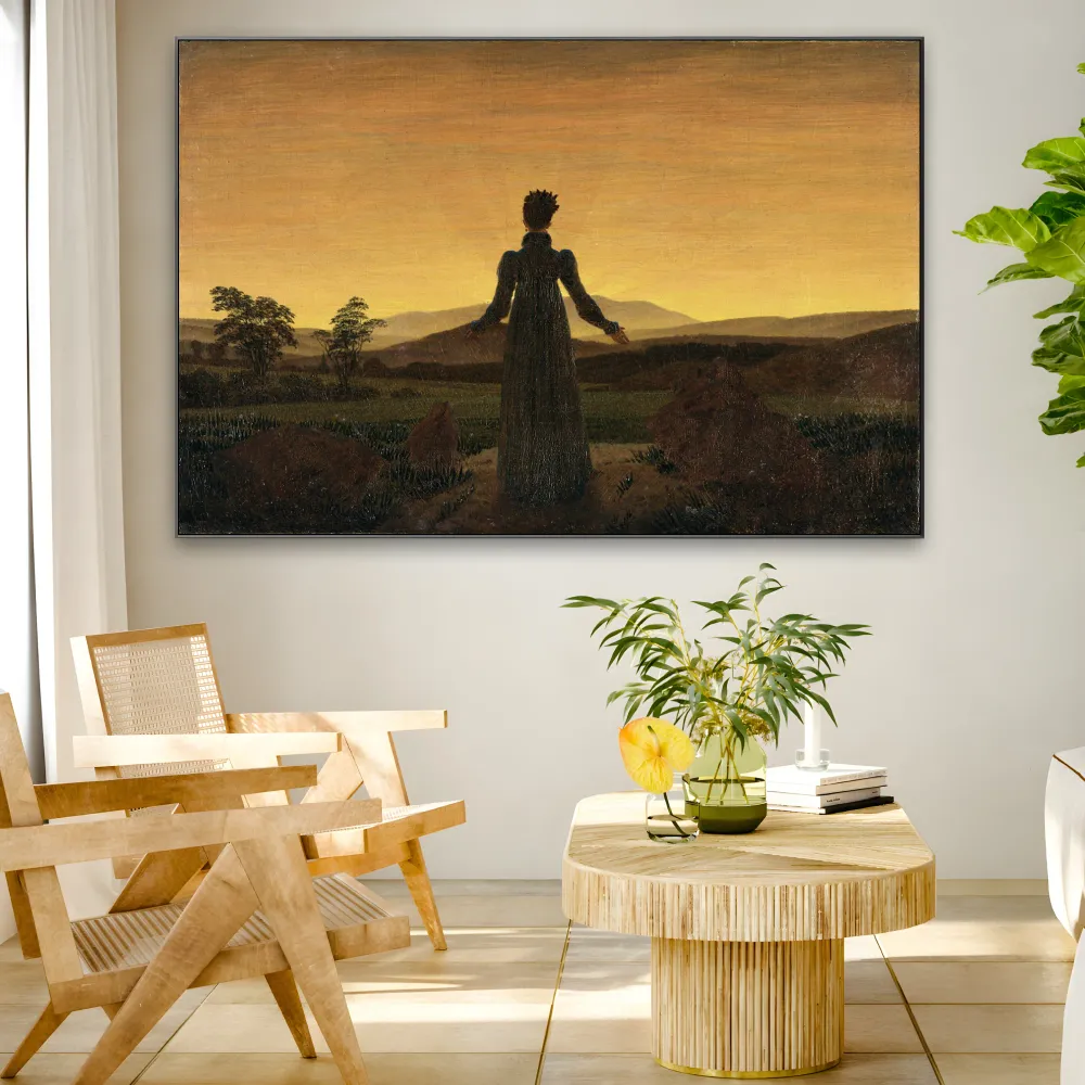 Nainen auringonlaskun aikaan, Caspar David Friedrich OGC