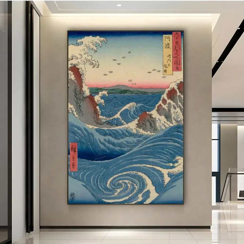 Näkymä Naruton pyörre Awassa, Utagawa Hiroshige OGC