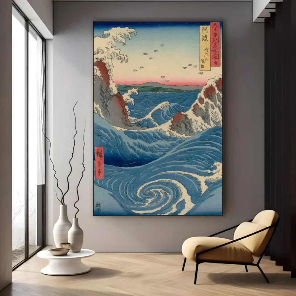 Näkymä Naruton pyörre Awassa, Utagawa Hiroshige OGC